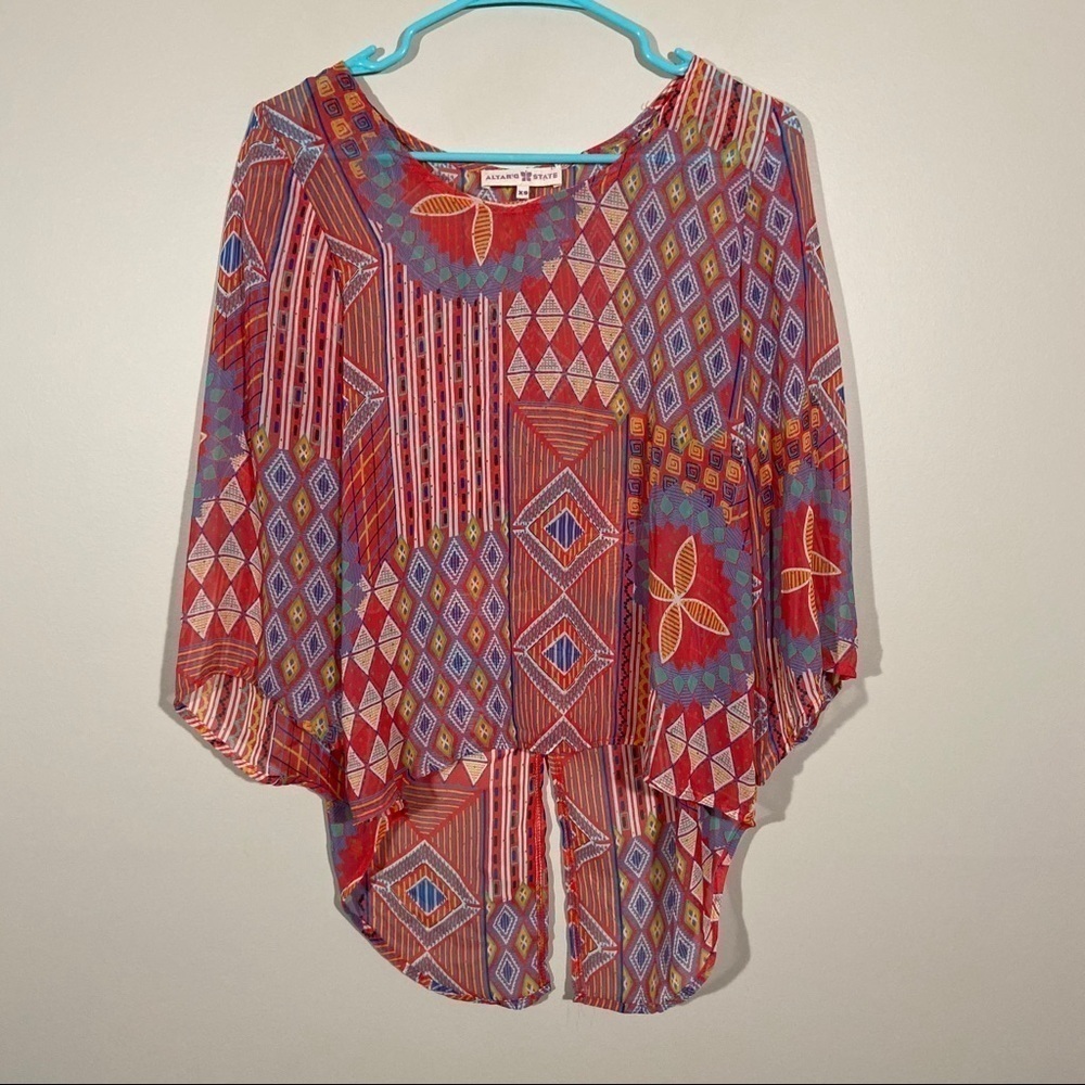 Altar’d State Sheer Bell Sleeve Blouse